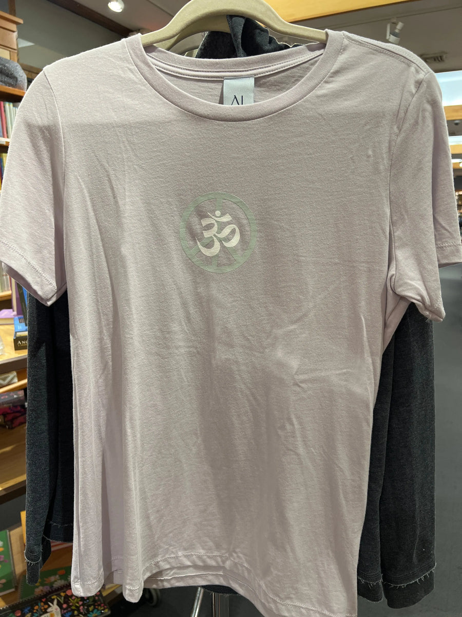 Om Peace Relaxed Women's Short Sleeve Tee - Ancient Language Yoga Clothing