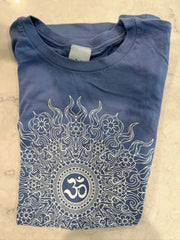 Om Wild Sun Relaxed Womens Short Sleeve Tee - Ancient Language Yoga Clothing