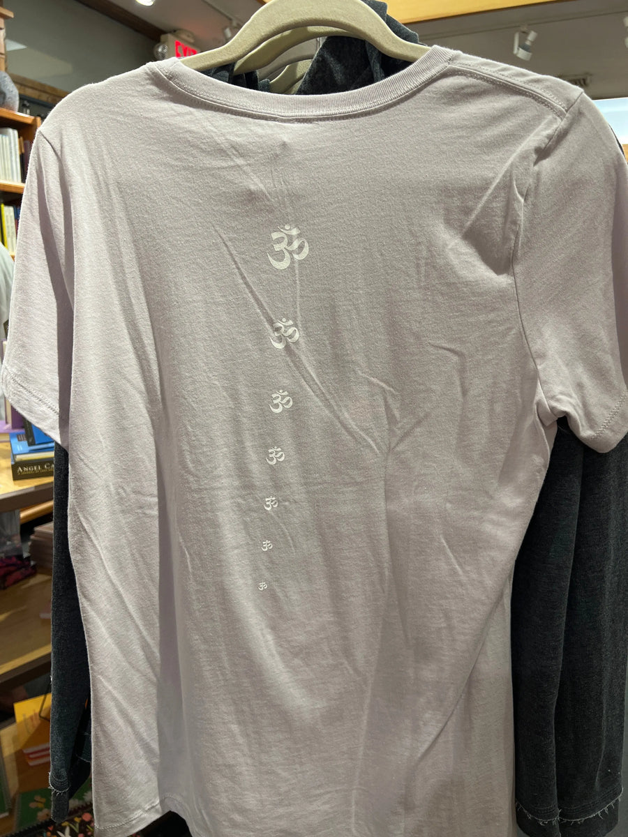 Om Peace Relaxed Women's Short Sleeve Tee - Ancient Language Yoga Clothing