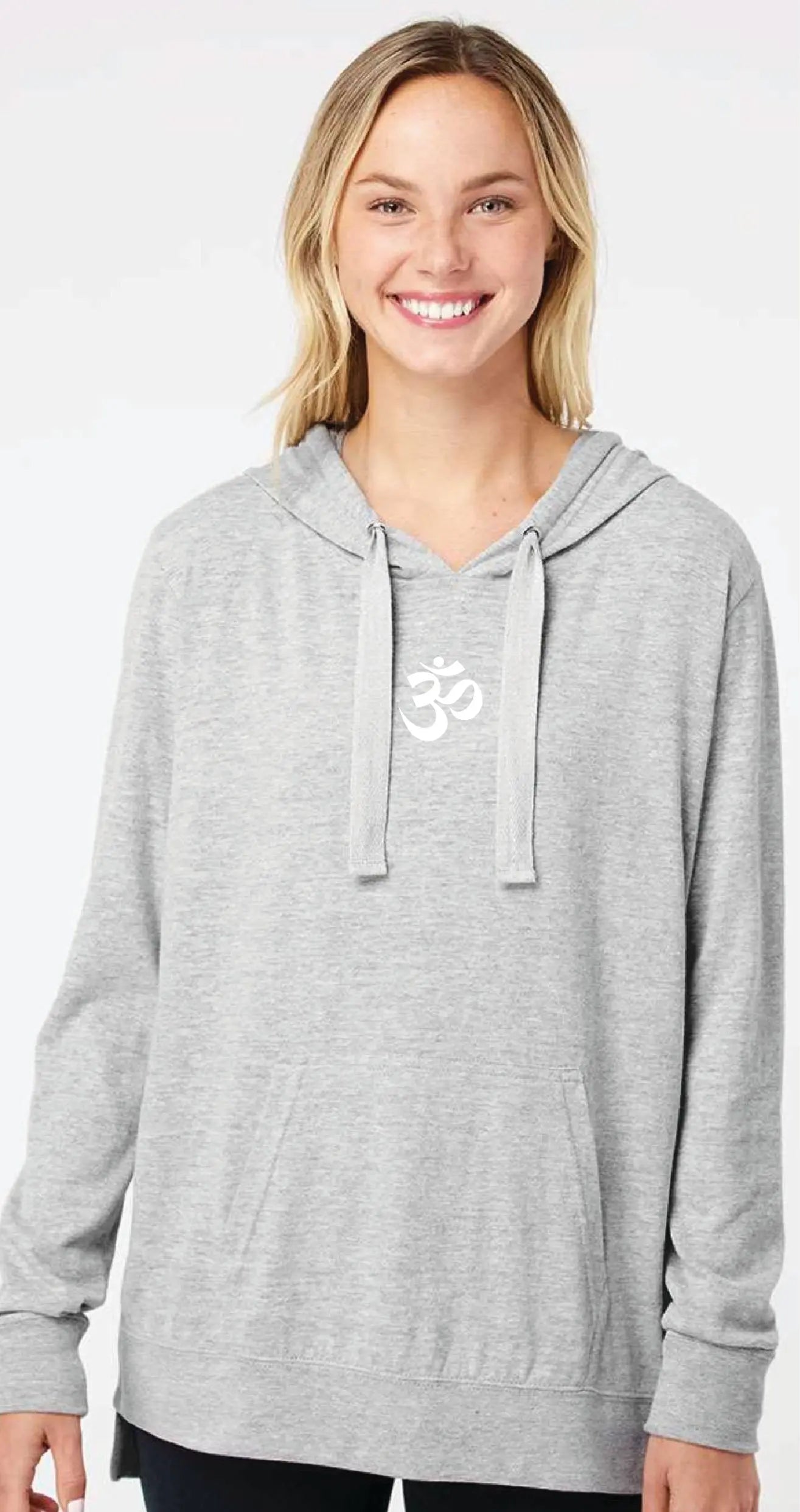 Clean Om Women's Jersey Sueded Hoodie - Ancient Language Yoga Clothing