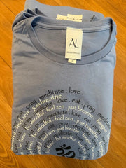 Om Spiral Relaxed Womens Short Sleeve Tee - Ancient Language Yoga Clothing
