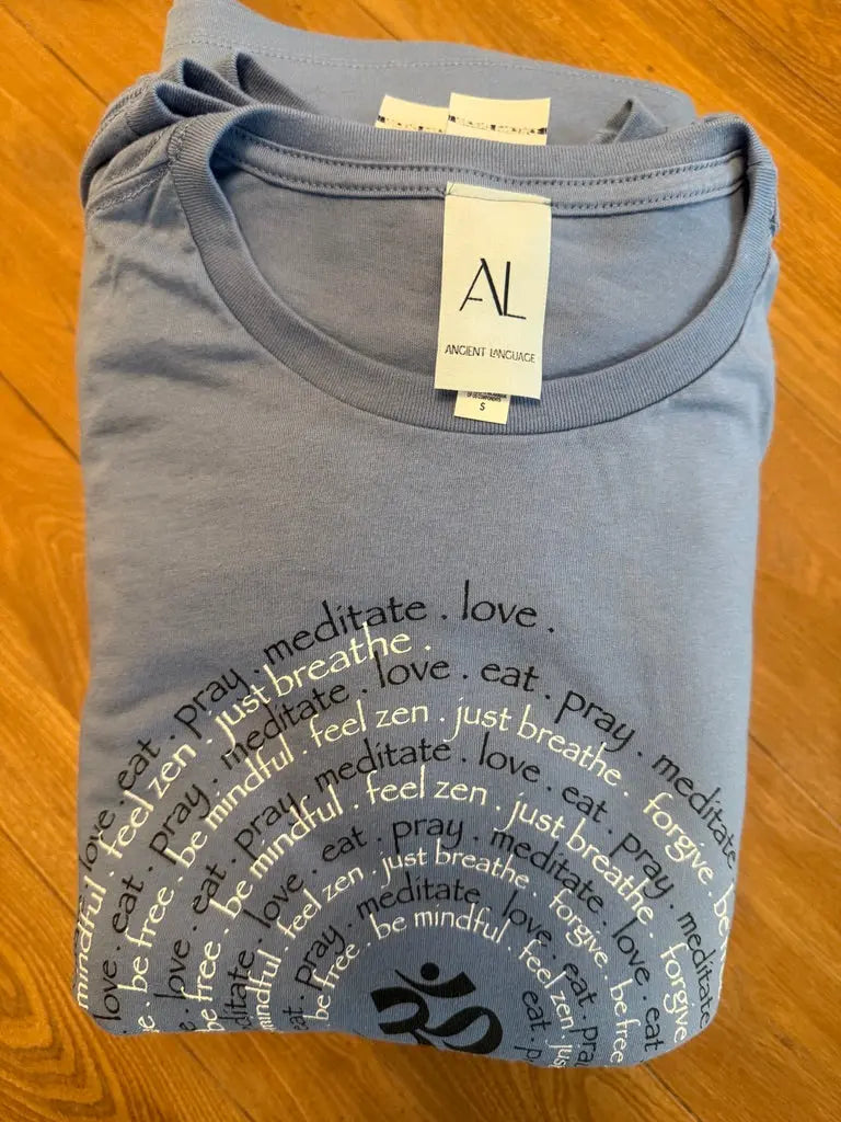 Om Spiral Relaxed Womens Short Sleeve Tee - Ancient Language Yoga Clothing