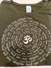 Zen Spiral Women's Bamboo Cap Sleeve Tee Ancient Language Yoga Clothing
