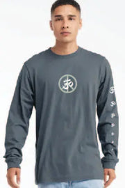 OM Peace Mens Long Sleeve Tee - Ancient Language Yoga Clothing