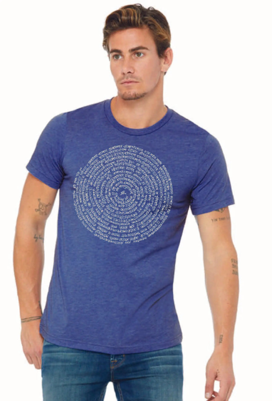 Yoga Spiral Triblend Short Sleeve Tee - Ancient Language Yoga Clothing