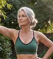 Bamboo Organic Cotton Bralette Pine with Black Binding