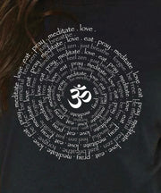 Zen Spiral Relaxed Womens Short Sleeve Tee in Black