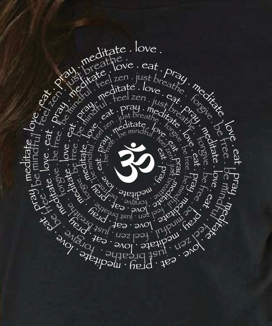 Zen Spiral Relaxed Womens Short Sleeve Tee in Black