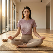 Om Wild Sun Relaxed Women's Short Sleeve Tee in Light Violet