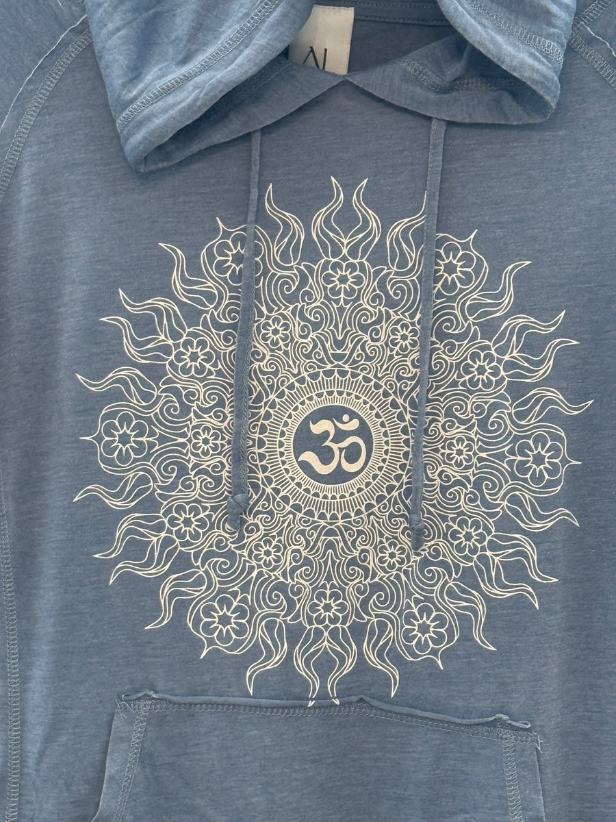 Om Wild Sun Women's Vintage Lightweight Hoodie Ancient Language Yoga Clothing