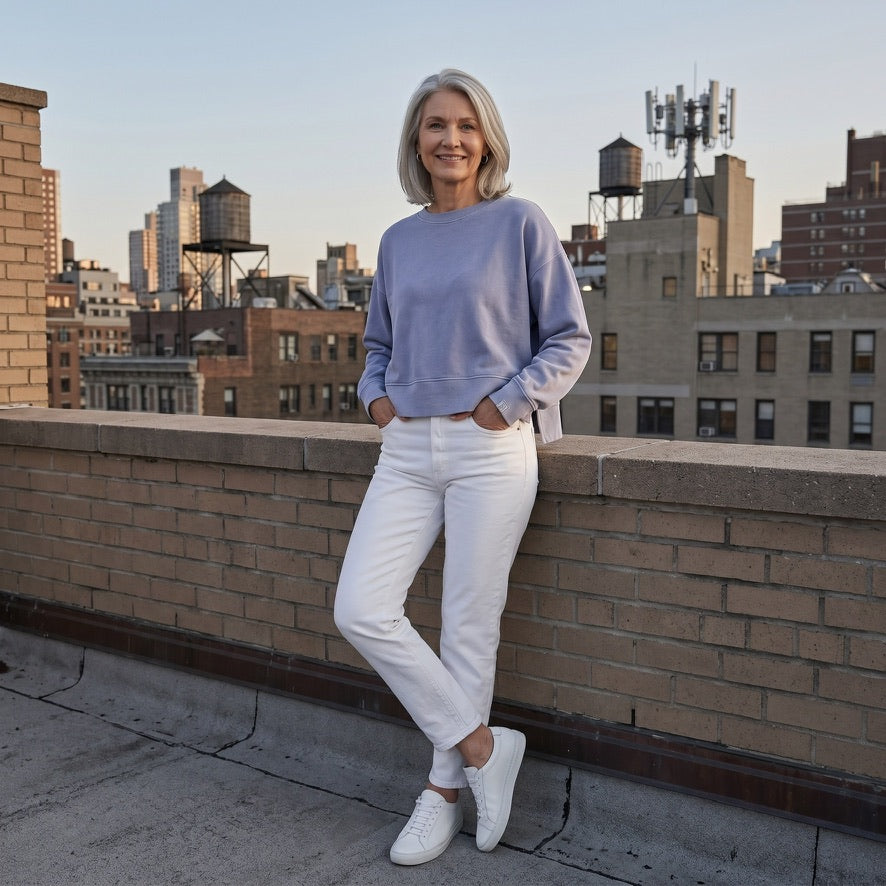 Malibu Women's Crew Sweatshirt in Ocean Blue