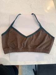 Featherweight Double Dye Women's Bralette in Heather Brown-Pine Binding