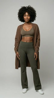 Bamboo Organic Cotton Women's Bootcut Yoga Pant in Moss Green