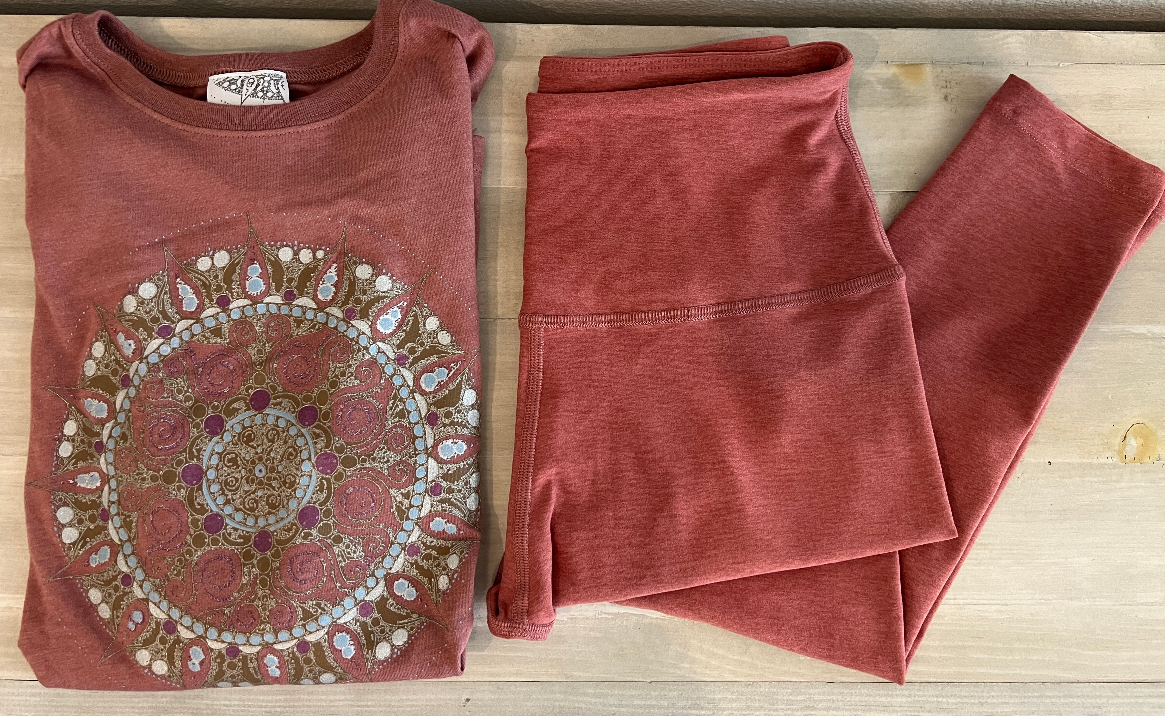 Spacedye High Waisted Women's Yoga Legging in Terracotta