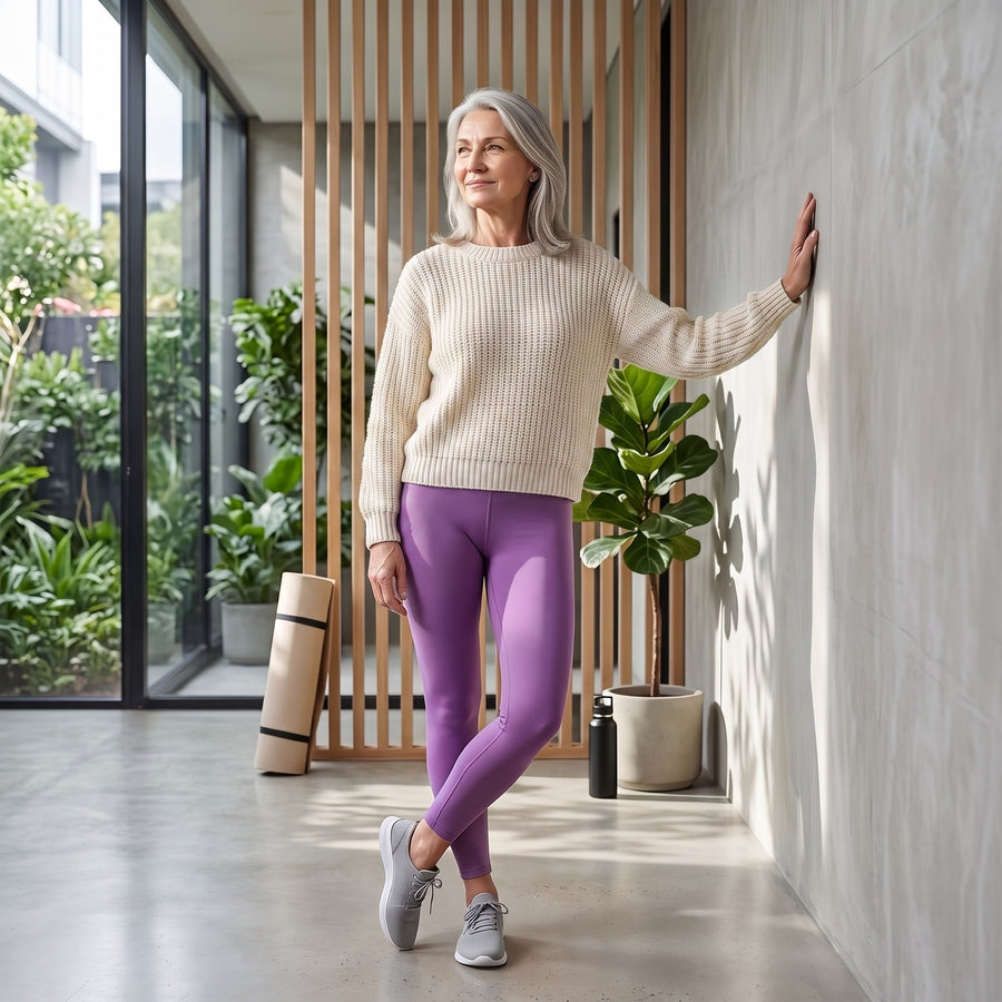MantraSculpt High Waist Full Length Legging in Magenta Berry