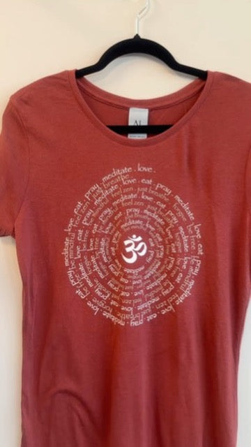 Zen Spiral Women's Bamboo Cap Sleeve Tee in Brick