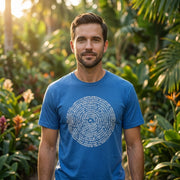 Ancient Sanskrit Spiral Triblend Men's Short Sleeve Tee in Blue