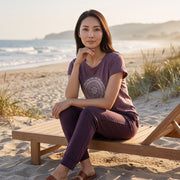 Mandala Women's Vintage Wash Tee in Plum