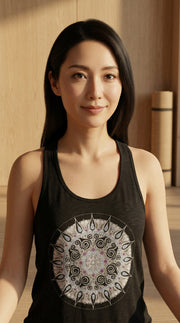Mandala Women's Racerback Flowy Tank Top in Black
