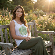 Mandala Women's Racerback Flowy Tank in White