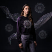 Mandala Women's Crew Sweatshirt in Black