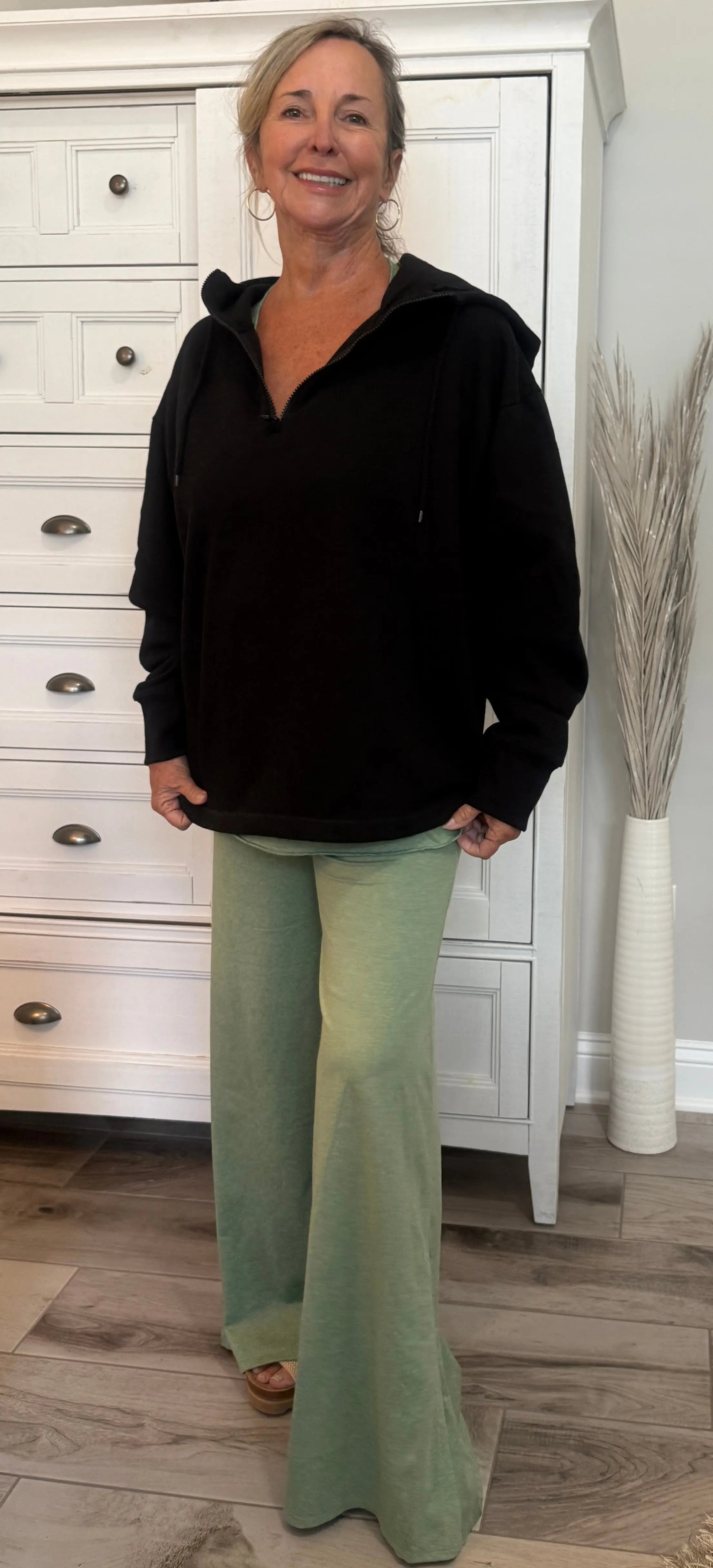 Featherweight Double Dye Women's Wrap Waist Palazzo Pant - Ancient Language Yoga Clothing