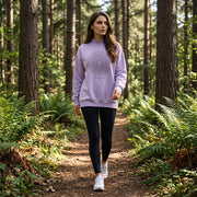 Lotus Wild Sun Women's Mock Neck Oversize Sweatshirt in Orchid Lavender