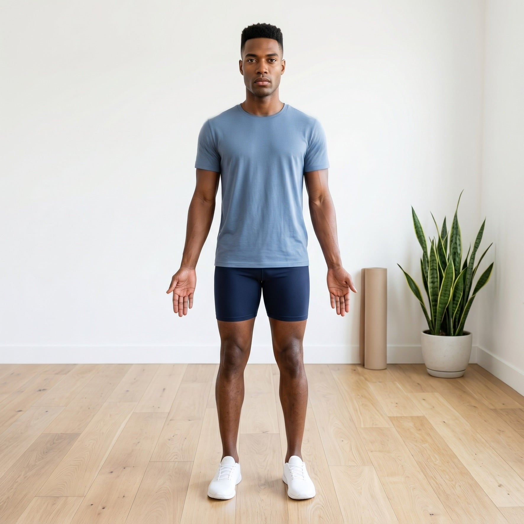 Bamboo Organic Cotton Men's Yoga Short in Navy Blue