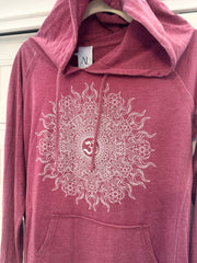 Om Wild Sun Women's Vintage Lightweight Hoodie Ancient Language Yoga Clothing