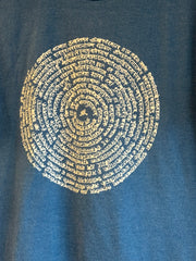 Ancient Sanskrit Spiral Triblend Men's Short Sleeve Tee in Blue