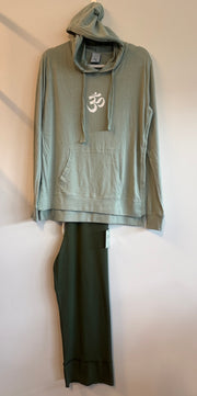 Clean Om Women's Jersey Hoodie in Slate Green