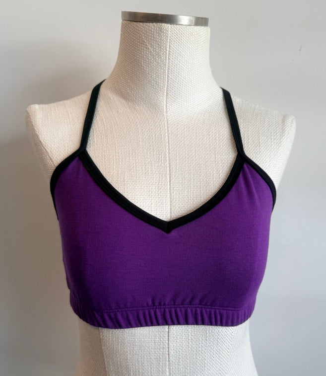 Bamboo Bralette Berry with Black Binding