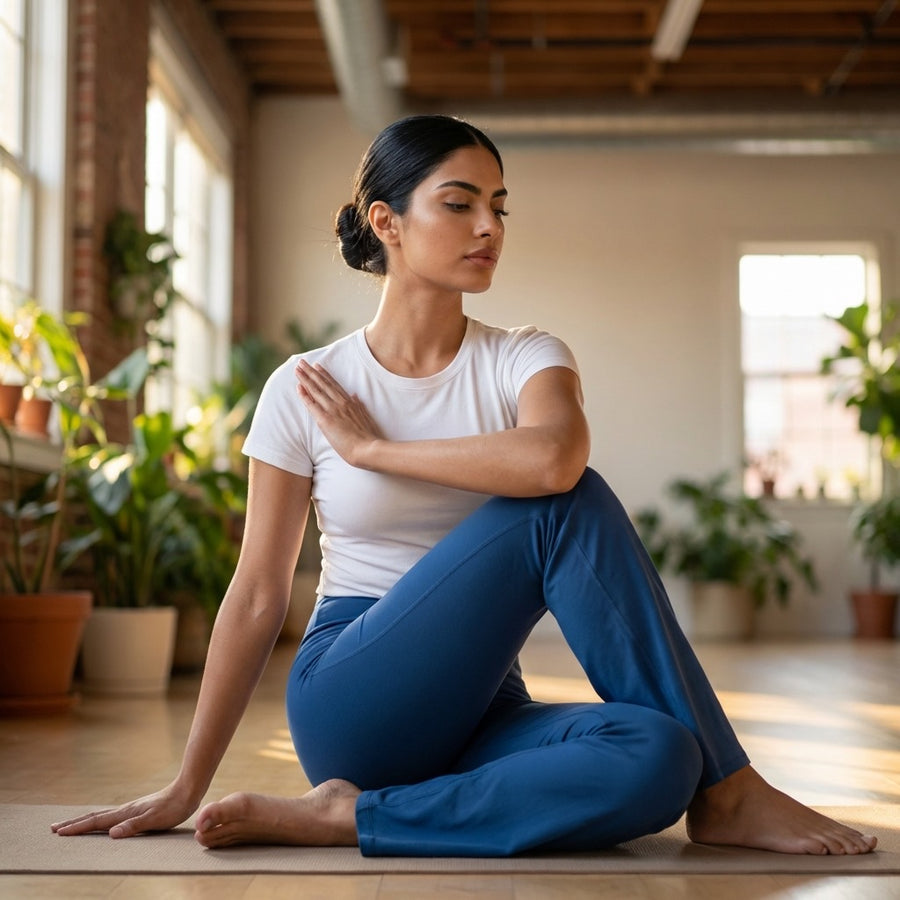 Bamboo Organic Cotton Women's Bootcut Yoga Pant in Cobalt Blue