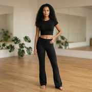 Bamboo Organic Cotton Women's Bootcut Yoga Pant in Black