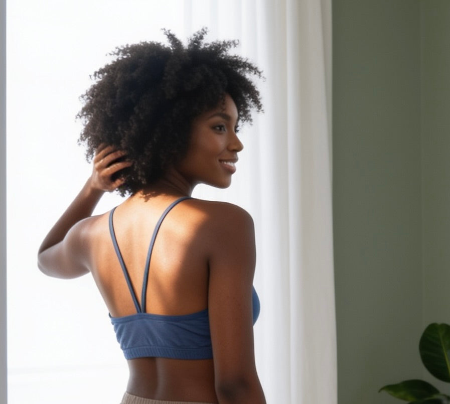Featherweight Double Dye Women's Bralette in Denim Blue