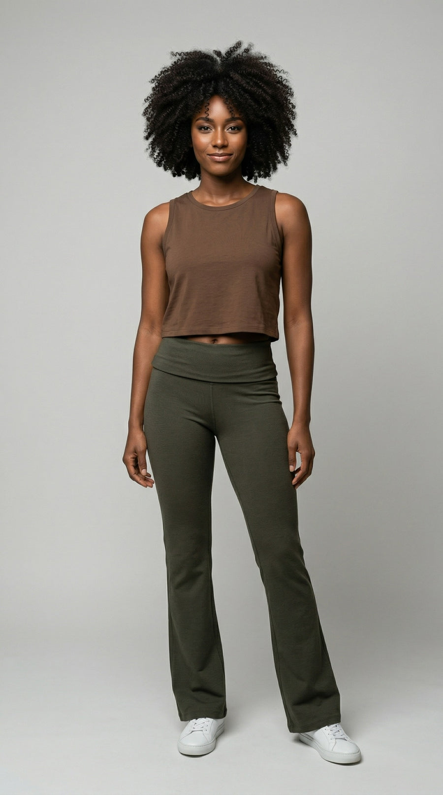 Bamboo Organic Cotton Women's Bootcut Yoga Pant in Moss Green