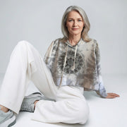 Mandala Women's Tie Dye Hoodie in Grey