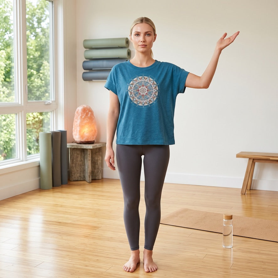 Mandala Women's Vintage Wash Tee in Teal
