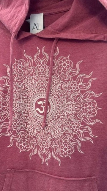 Om Wild Sun Women's Vintage Lightweight Hoodie Ancient Language Yoga Clothing