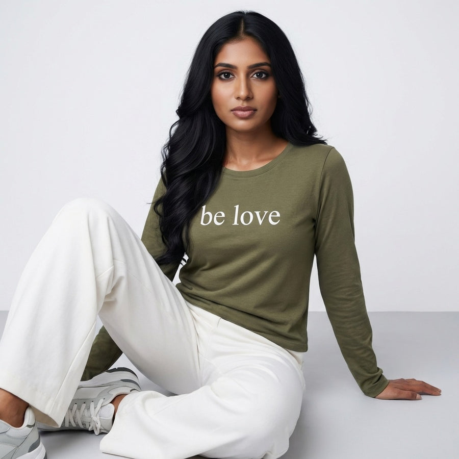 Be Love Women's Bamboo Long Sleeve Tee in Cypress Green