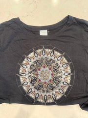 Mandala Bamboo Cotton Women's Long Sleeve Tee Ancient Language Yoga Clothing