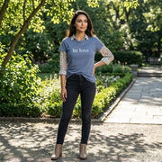 Be Love Women's Beechwood Short Sleeve Tee in Stone Blue