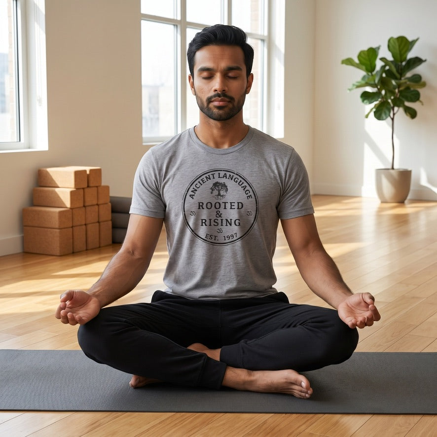 Rooted and Rising Triblend Men's Short Sleeve Tee in Storm Grey