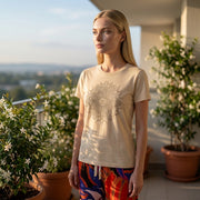 Print Chant Capri Women's Pant in Red, Purple, Black