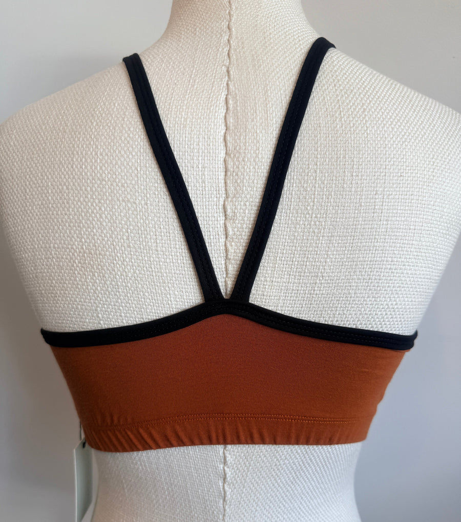 Bamboo Bralette Rust with Black Binding