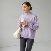 Lotus Wild Sun Women's Mock Neck Oversize Sweatshirt in Orchid Lavender