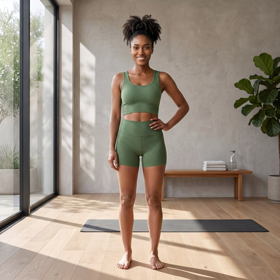 Arriving Soon Bamboo Organic Cotton Short in Moss Green