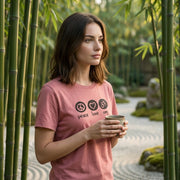 Peace Love Om Relaxed Womens Short Sleeve Tee in Mauve
