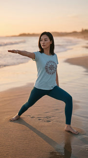 Mandala Women's Boxy Loose Tee in Aqua