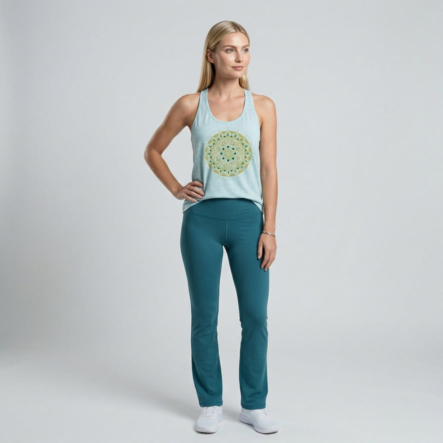 Bamboo Cotton Asana Bootcut Yoga Pant in Moroccan Teal